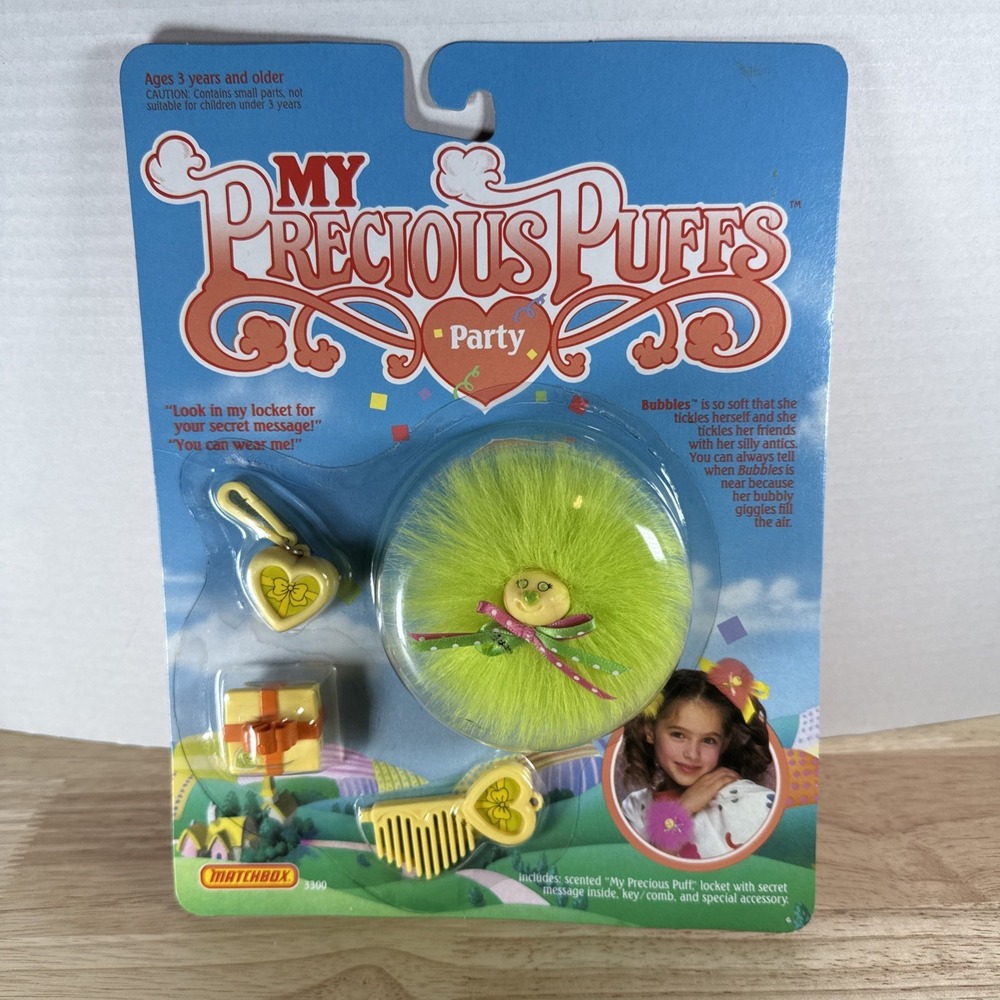 RARE Vintage Matchbox My Precious Puffs Party "Bubbles" 1987 Locket Scented